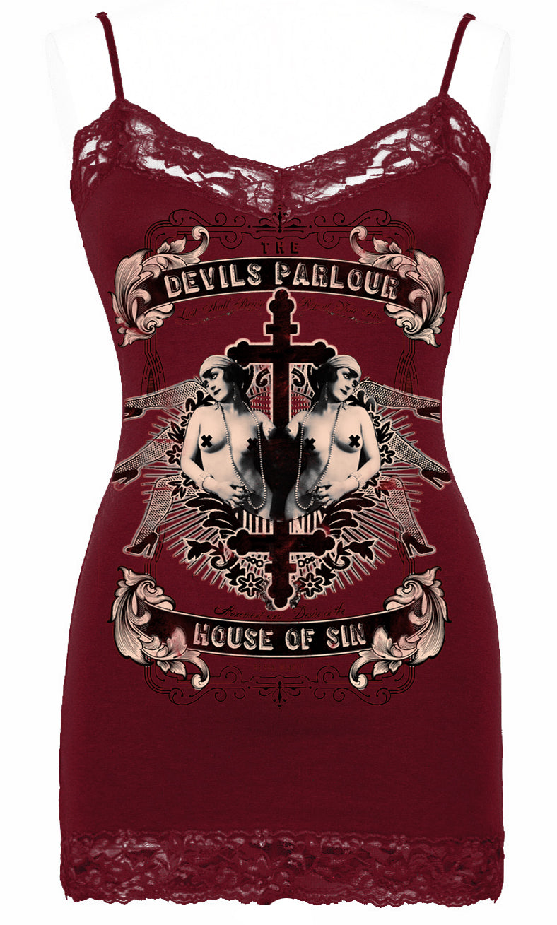 Womens House of Sin Cami Vintage plum