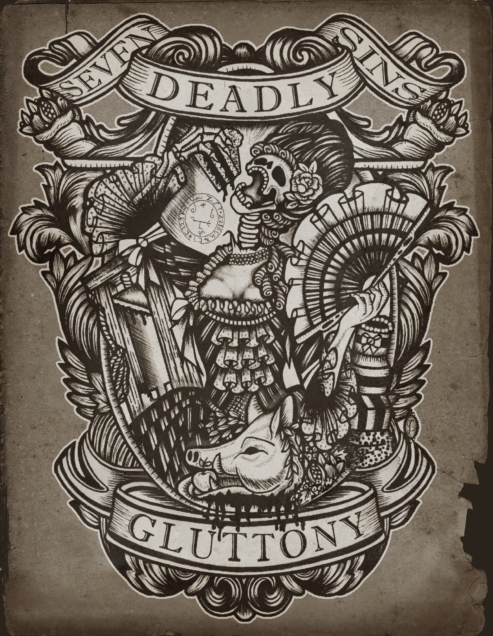 Gluttony Art Print - Se7en Deadly