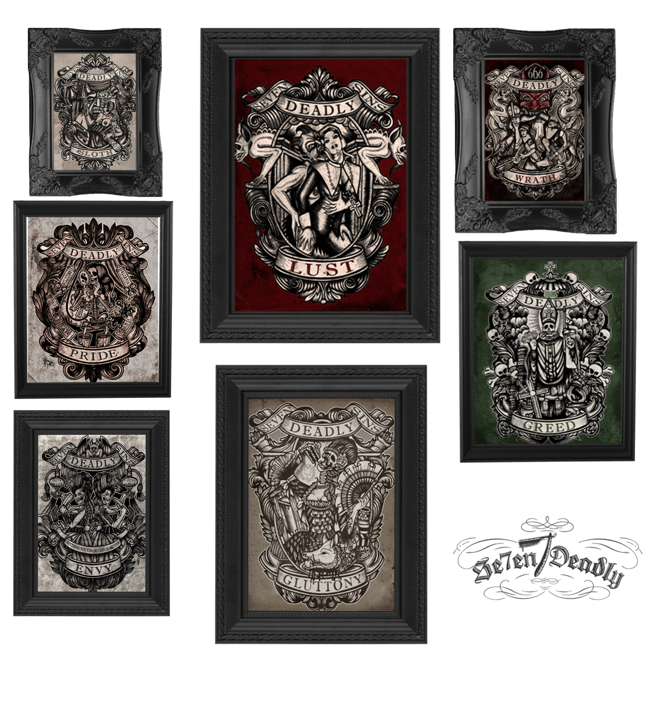 Se7en Deadly Sins Art Print Set - Se7en Deadly