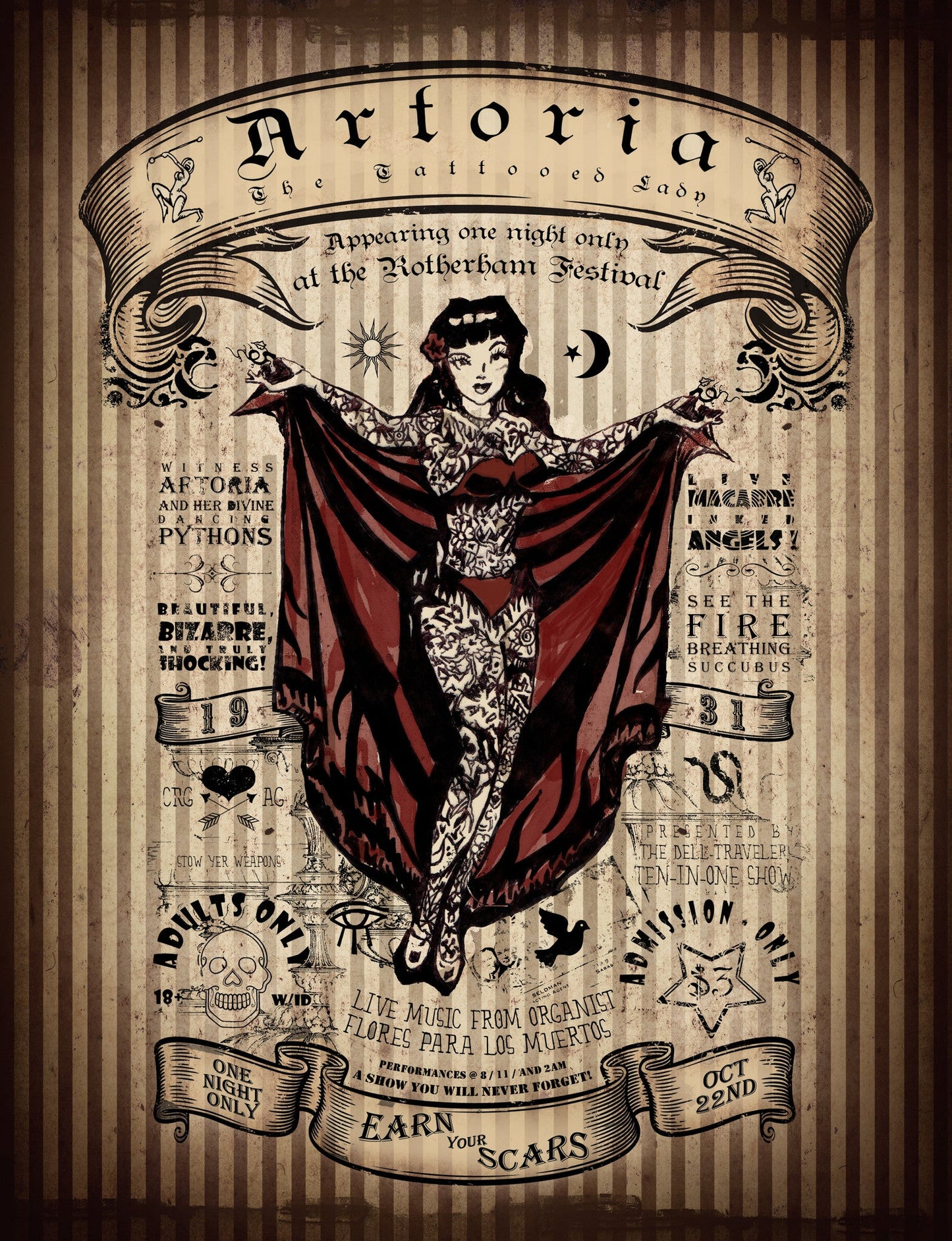 Tattooed Artoria Art Print - Se7en Deadly