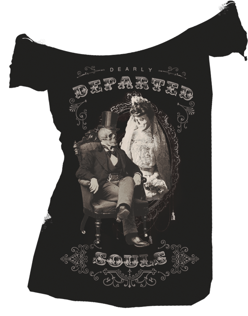 Womens Dearly Departed Raw Edge Off Shoulder Tee - Se7en Deadly