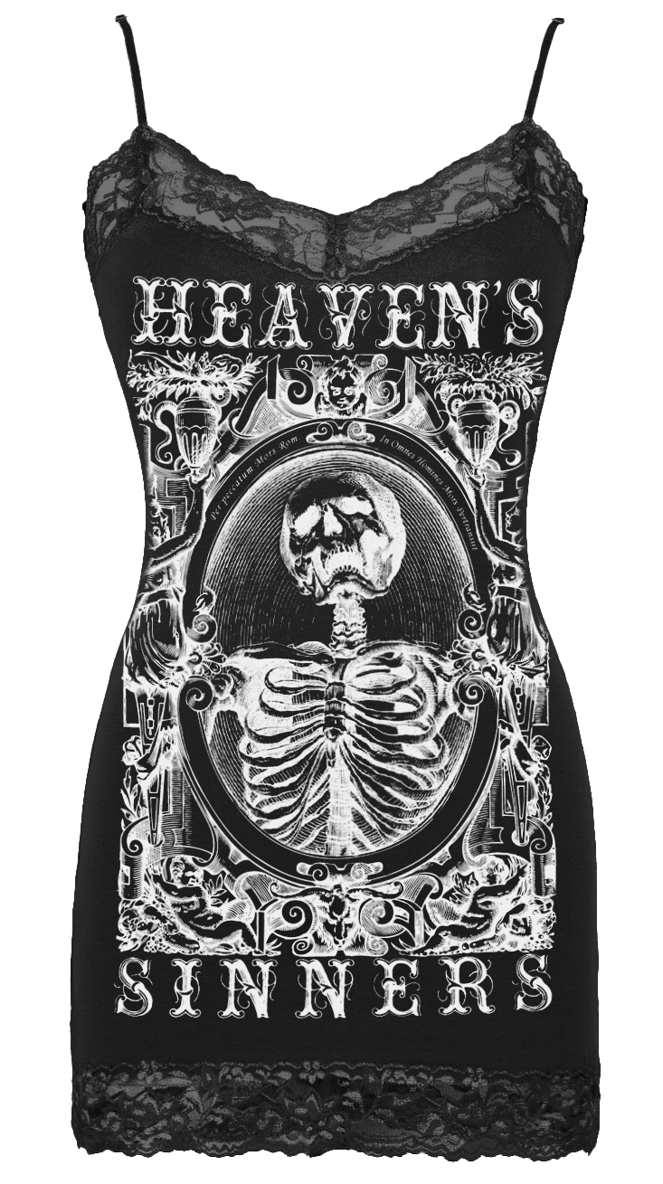 Womens Heavens Sinners Cami in Black - Se7en Deadly