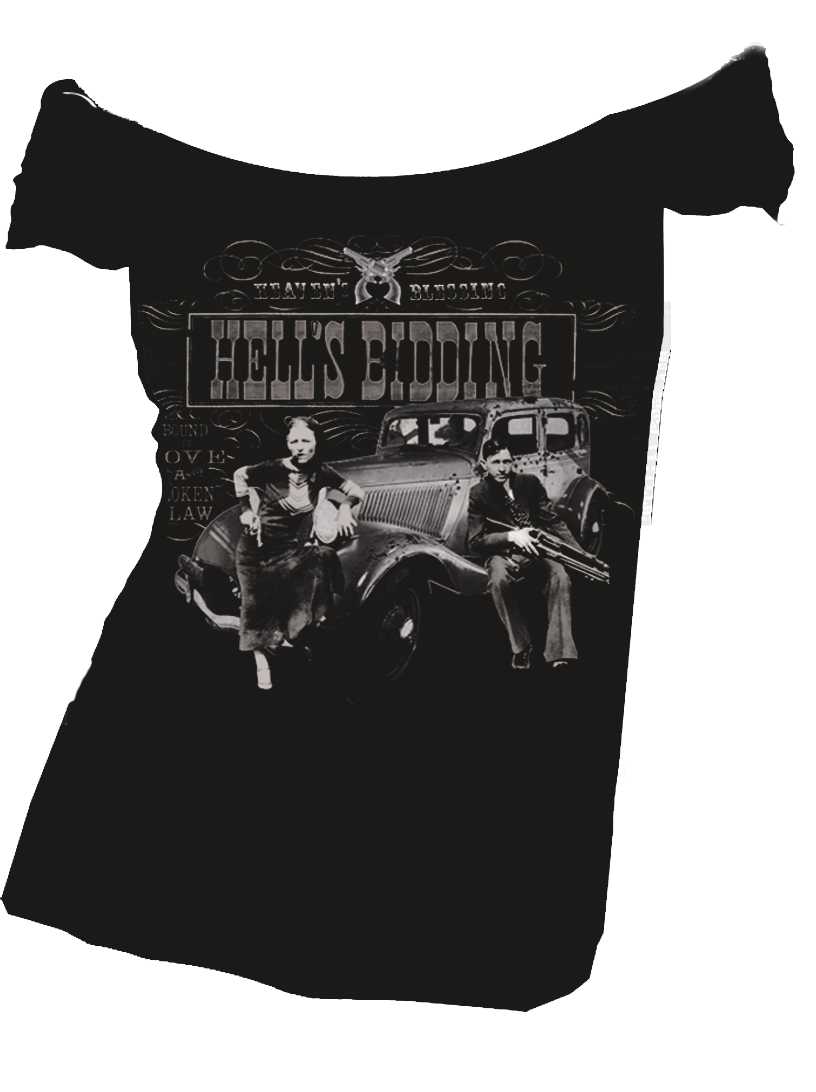 Womens Hells Bidding Raw Edge Off The Shoulder Tee - Se7en Deadly