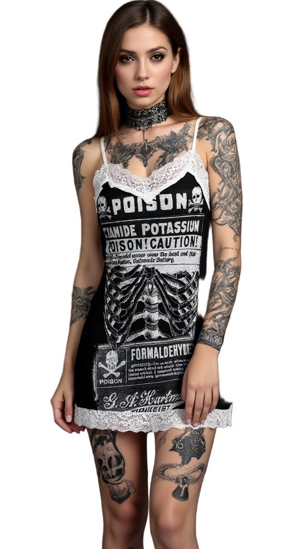 poison label lace trim cami dress