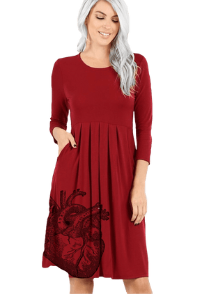 Anatomical Heart Skater Dress with pockets - Se7en Deadly