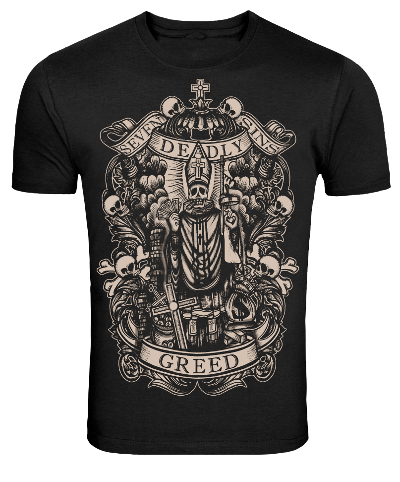Mens Greed Tee - Se7en Deadly