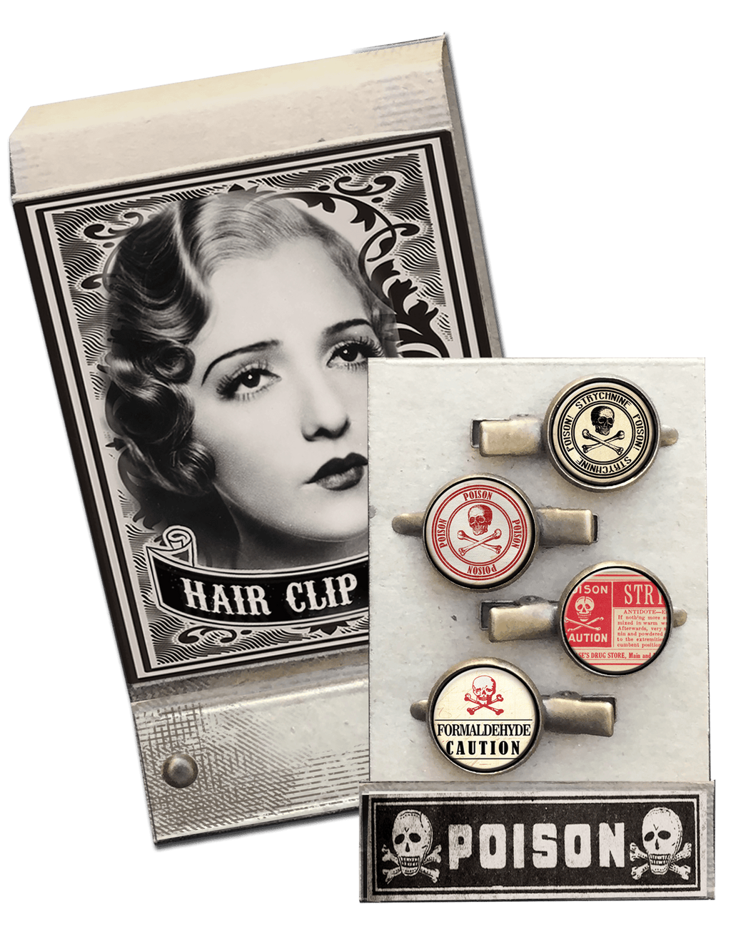 Poison Match Book Hair Clips - Se7en Deadly