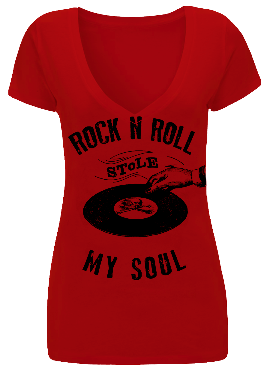 Rock N' Roll Stole My Soul V-neck RED - Se7en Deadly