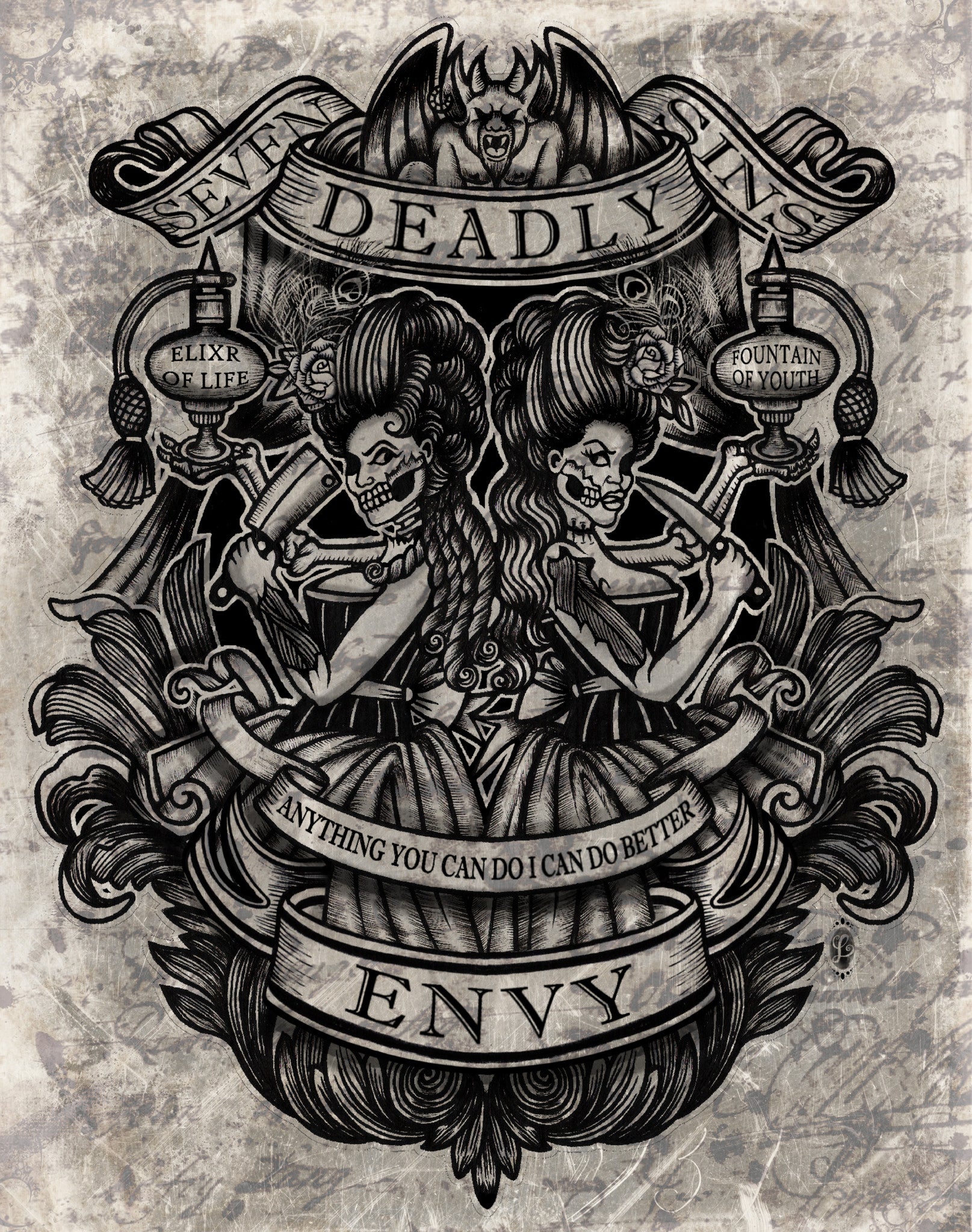 Left leg sleeve tattoo of seven deadly sins & skeleton king | 8 Tattoo  Designs for a business in Australia