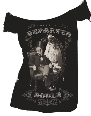Womens Dearly Departed Raw Edge Off Shoulder Tee - Se7en Deadly