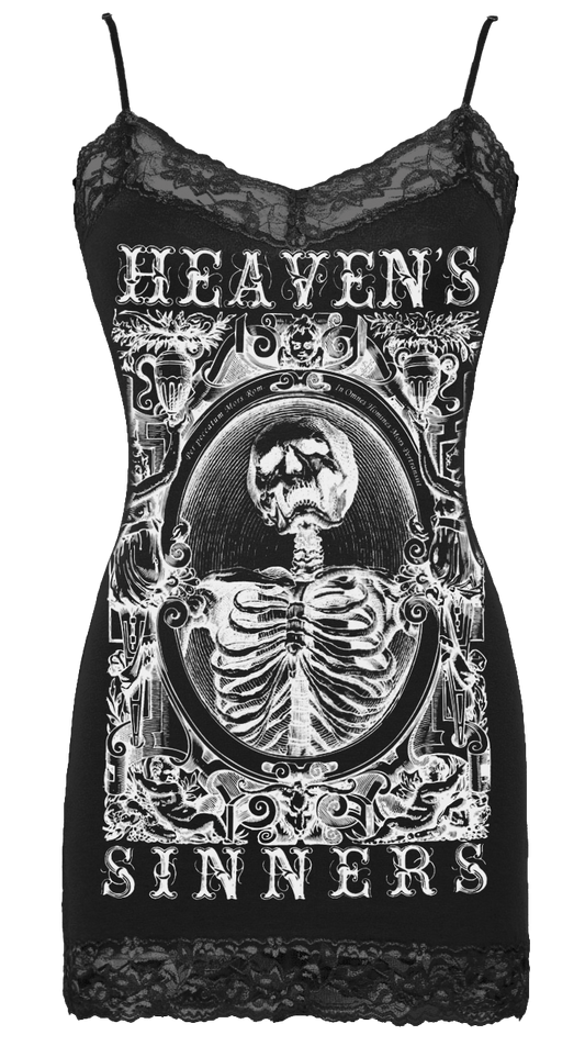 Womens Heavens Sinners Cami in Black - Se7en Deadly