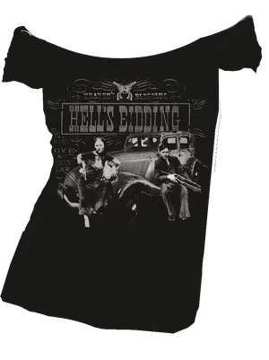 Womens Hells Bidding Raw Edge Off The Shoulder Tee - Se7en Deadly